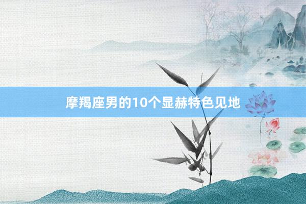 摩羯座男的10个显赫特色见地